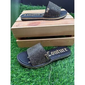 Juicy Couture- Slides-Black/Gold-Size 5.5W